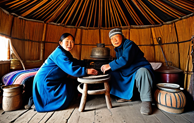 **

"A fully clothed Mongolian nomad family inside a traditional ger, safe for work, appropriate content. The ger is warmly lit with modest furniture, a wood-burning stove providing heat. Perfect anatomy, correct proportions, natural pose. Family-friendly scene, professional photography, high quality, detailed textures."

**