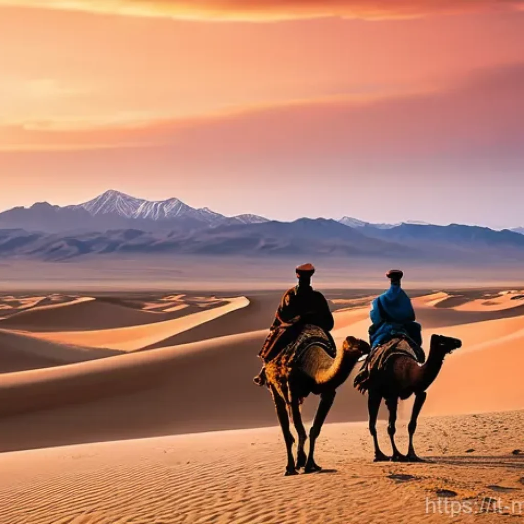 몽골 지역별 여행 가이드 - **Prompt:** A majestic panoramic view of the Khongoryn Els, also known as the "singing dunes," in th...