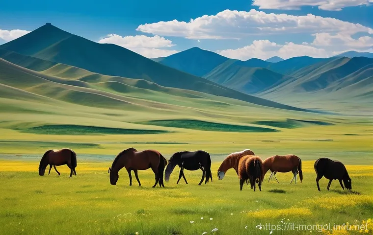 몽골의 기후와 환경 - **Prompt:** A wide-angle shot of the Mongolian steppe in extreme winter. The sky is an intense, clea... 몽골의 기후와 환경 - **Prompt:** A wide-angle shot of the Mongolian steppe in extreme winter. The sky is an intense, clea...