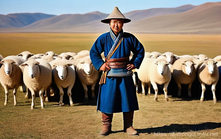 몽골 전통 복식 문화 - **Prompt 1: Everyday Life in the Steppe**
    "A candid, realistic portrait of a Mongolian man in hi...