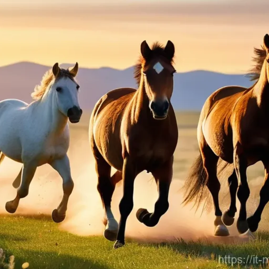 몽골 초원의 야생 동물 관찰 - **Prompt 1: Wild Horses in the Spring Steppe**
    "A breathtaking wide-angle photograph capturing a...