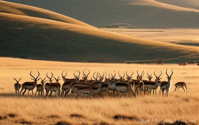 몽골 초원의 야생 동물 관찰 - **Prompt 1: Wild Horses in the Spring Steppe**
    "A breathtaking wide-angle photograph capturing a...