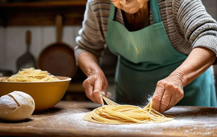 몽골의 전통적 가족 가치 - Image Prompt 1: The Soul of Fresh Pasta**