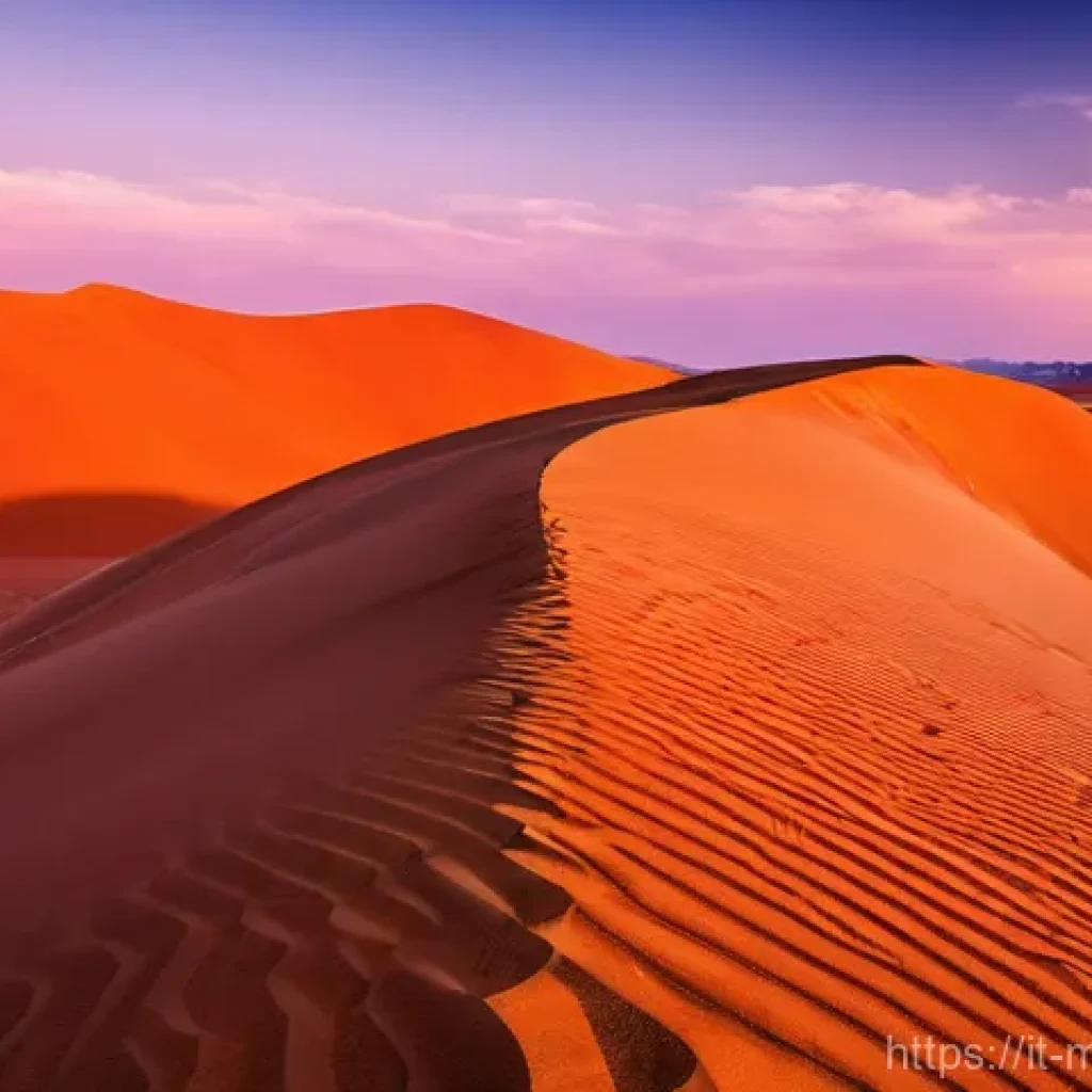 몽골의 독특한 자연 지형 - **Gobi Desert's Ancient Secrets: Singing Dunes and Flaming Cliffs at Dusk**
A breathtaking panor...