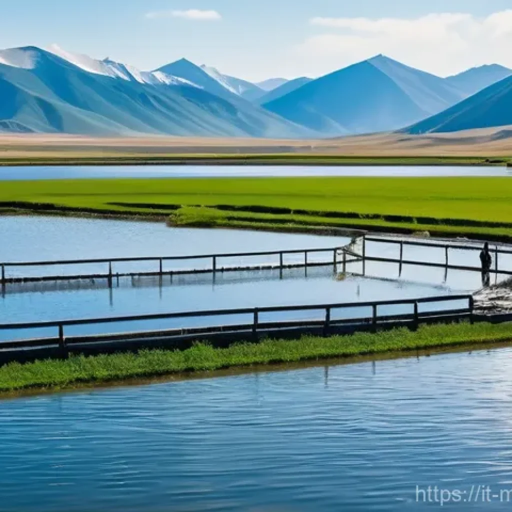몽골 수산업 발전 현황 - **Prompt 1: Mongolian Aquaculture for Food Security**
    "A wide shot of a serene, modern freshwate...