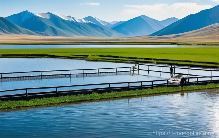 몽골 수산업 발전 현황 - **Prompt 1: Mongolian Aquaculture for Food Security**
    "A wide shot of a serene, modern freshwate...