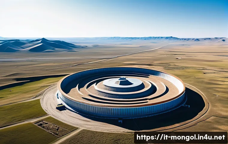 몽골 고대 유적지 - **AI-Powered Archaeological Discovery in the Mongolian Steppe:**
"A panoramic view of the vast, ...